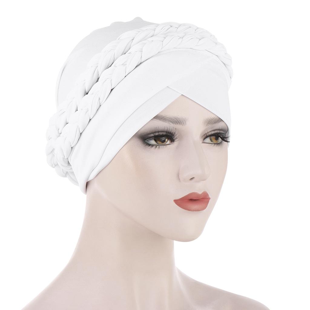 Turban elegant european și american cu pliuri de cristal: Batic Twist împletit pentru îmbrăcăminte musulmană