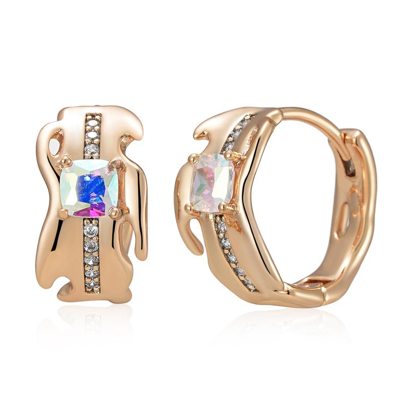 

Kienl Квадратные Цветные Серьги-капли из Натурального Циркона для Женщин Цвет Розового Золота Свадебные Аксессуары Повседневные Изысканные Ювелирные Изделия