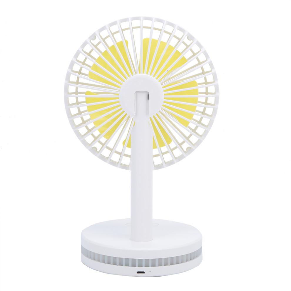 Adjustable Speed Desk Fan for Home, Quiet Operation Fan with LED Bedside Small Light Function, Rechargeable Handheld Fan, Portable Mini Fan for