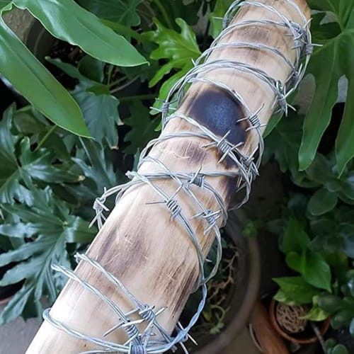 Haiyunhome Galvanized Barbed Wire, High-Tensile Barbed Wire, Safety Barbed Wire, High Temperature Resistant, Corrosion Resistant, Rust Resistant, 8cm