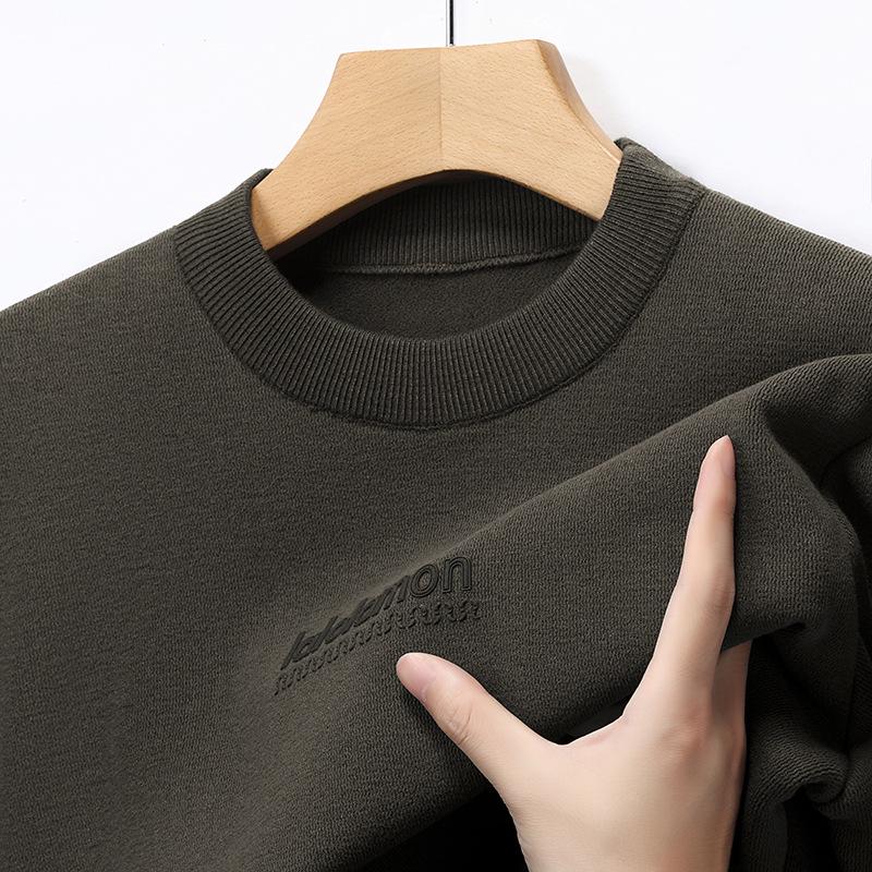 

Men s 2025 Autumn/Winter Plus Velvet Knitwear Long Sleeve Hoodie - Casual Pullover Sweater XL армія зелений колір