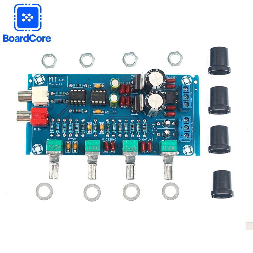XH-M164 Amplifier Board NE5532 Stereo Pre-amp Preamplifier Tone Board Audio 4 Channels Amplifier Module Control Circuit