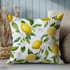 1 Funda de Cojín Decorativo con Estampado Floral y Limón en Acuarela Brillante - Poliéster Lavable a Máquina - Perfecta Para Salas de Estar y Dormitorios