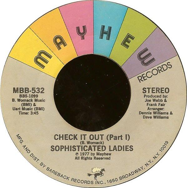 

7inch Record SOPHISTICATED LADIES Check It Out Part 1 MBB532 Mayhew Records 1977 US SoulFunk Used