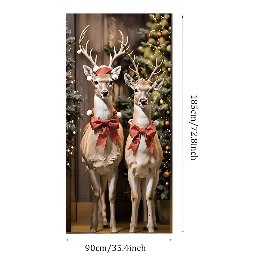 Christmas Outdoor Decorations Santa Hat Elk Designs Door Banners Versatile Hanging  For Entrances Rooms 2025 New Year Decors