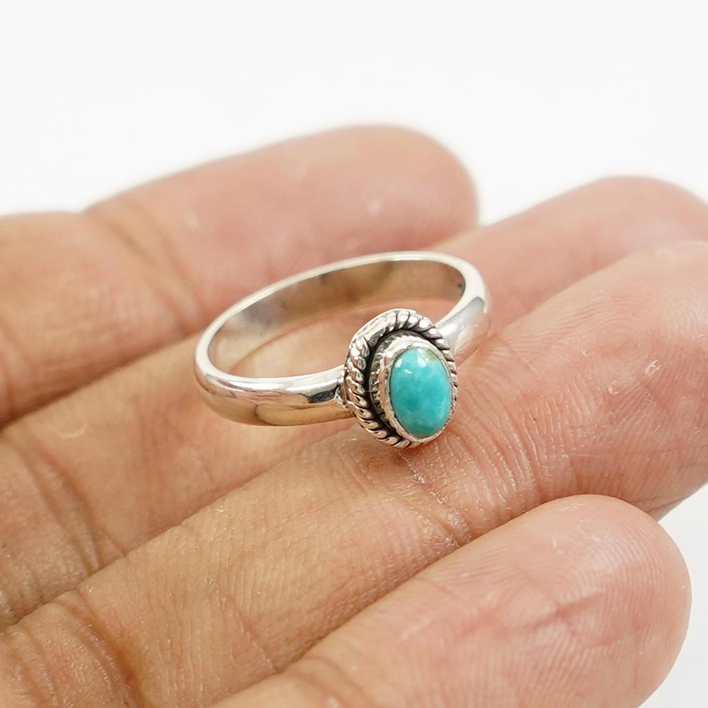 Arizona Turquoise Ring, Handmade Ring, 925 Sterling Silver Ring, Dainty Oval Gemstone Ring, Gift for Her, Designer Ring