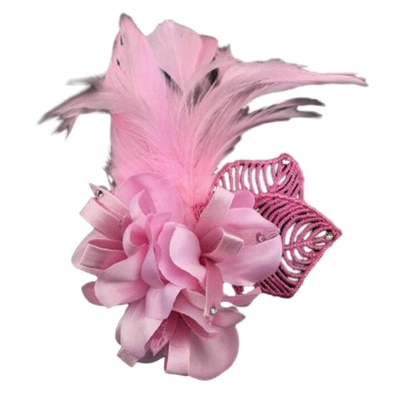 Punk Feather Flower Hair Hoop Women Prom Party Brooch Carnivals Hair Supplies