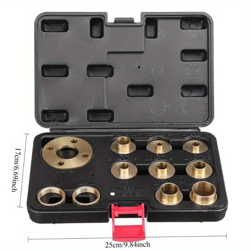 Allsome 11 Pcs Woodworking Router Bushing Guide 10-30mm Copper Premium Router Guide Bush.