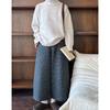 Johnature Wide-Leg Pants Women Vintage Plaid Cropped Pants Thick Casual Suit Pants For Winter