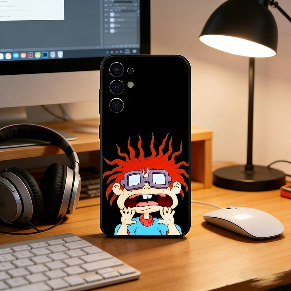 Rugrat C-Chuckie A-Angelica Phone Case For Samsung S25,S24,S21,S22,S23,S30,Ultra,S20,Plus,Fe,Lite,Note,10,Black Cover