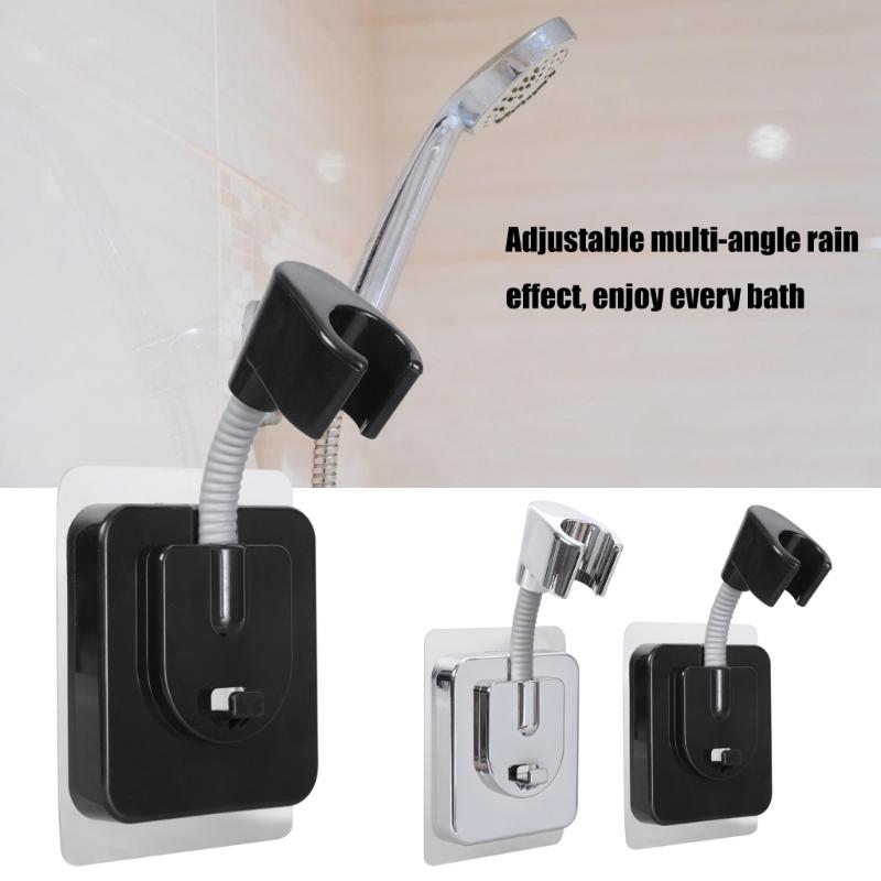 Adjustable Angle Shower Head Holder No Drilling Wall Mounted Strong Adhesive Shower Bracket for Bathroom Universal Fit