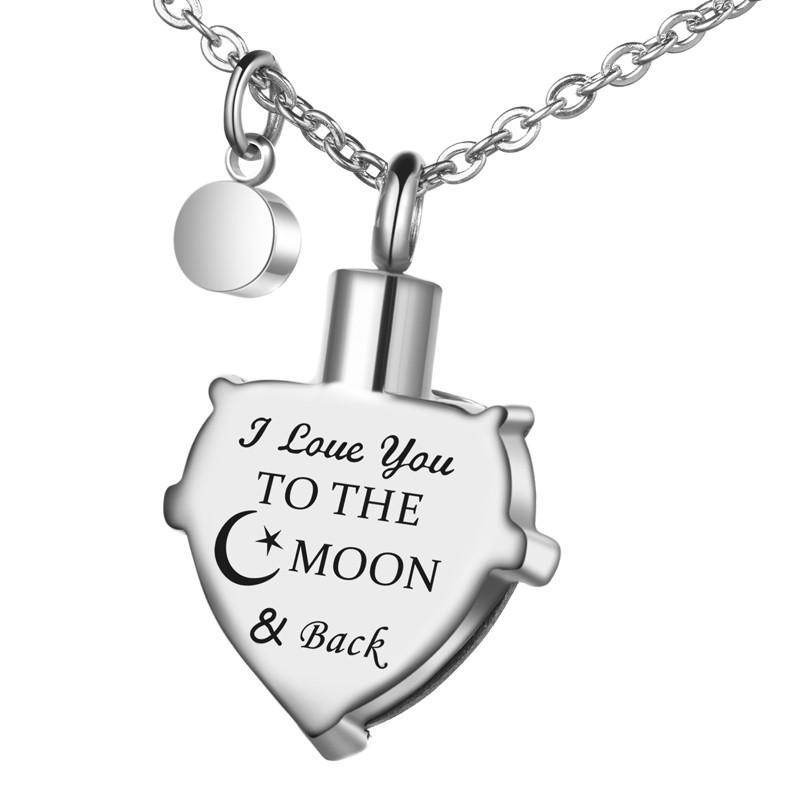 Always In My Heart Stainless Steel Birthstone Heart -Shaped Glass Clavicle Chain Perfume Bottle Keepsake Necklace Jewelry