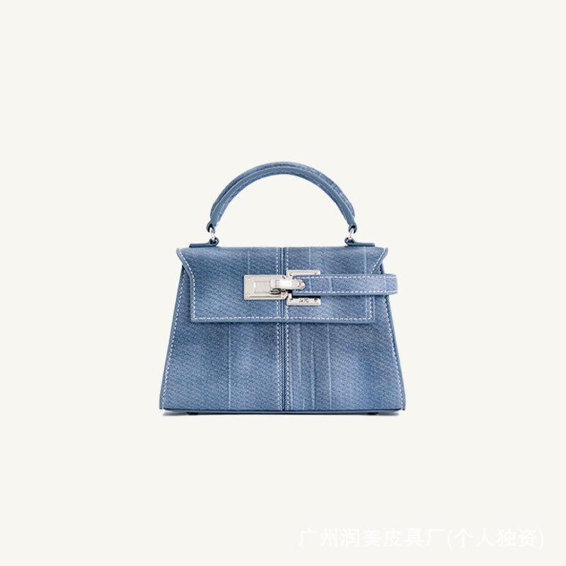 J trapezoidal bag new leather women's bag high-end versatile messenger bag fashion niche hand bag