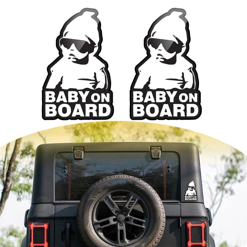 Set Of 2 Baby On Boards Car Stickers Easy To Apply & Remove Baby On Boards Vehicle Decals Automotive Exterior Decorations