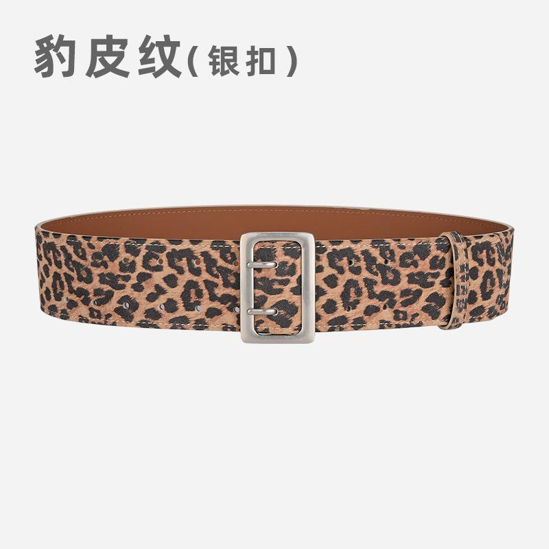 

Женский ремень с персонализированным леопардовым принтом, широкая талия, высококачественный кожаный декоративный ремень для платья, женский