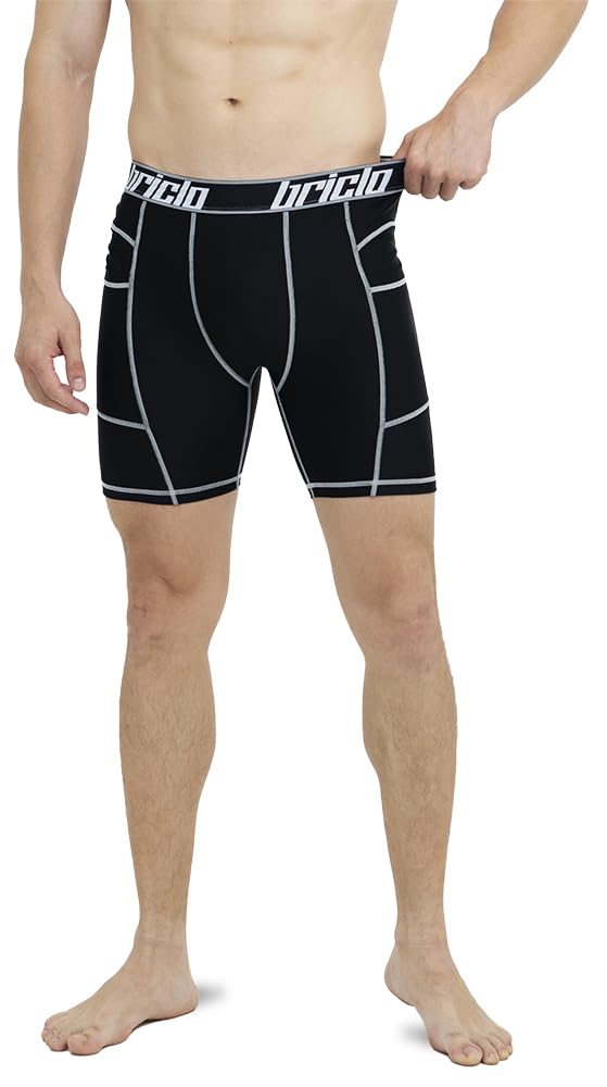 Bricklo Compression Tights with UV and Perfect for Summer and Also Suitable As a Base Compression Running or Sports Power Stretch Plus Sizes Men's
