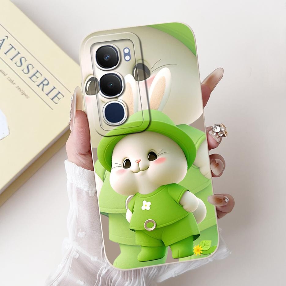 Für Vivo Y19s 4G Hülle V2419 Süße Katze Gittermuster Abdeckung Stoßfest Weiches Silikon Handyhülle Für Vivo Y19s Y 19 s VivoY19s Fundas