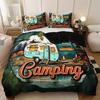 Set Biancheria da Letto con Stampa Lettere Camper: (1 Copripiumino + 2 Federe) - Nessun inserto per cuscino incluso Dimensioni Queen per Tutte le Stagioni