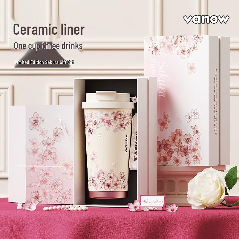 Vanow Kids Ceramic Lined Insulated Coffee Cup