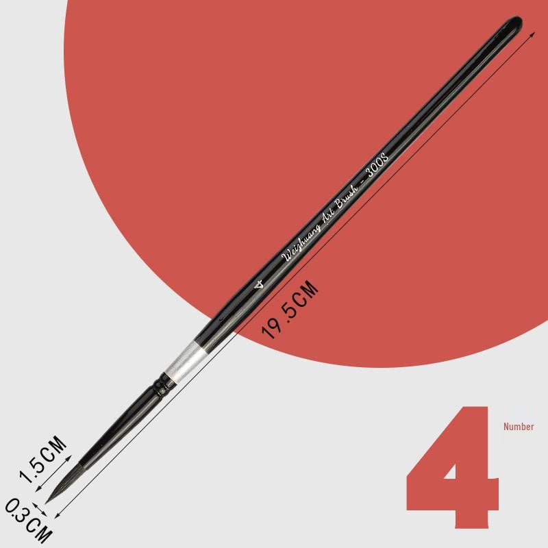 Red Round Head Watercolor Brush with Squirrel Imitation Nylon Hair for Adult Artists