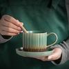 Keramik-Kaffeebecher und Untertassen-Set, Retro-Ofenwechsel Kreativer Becher Büro Nachmittagstee Grobkeramik Kaffeebecher