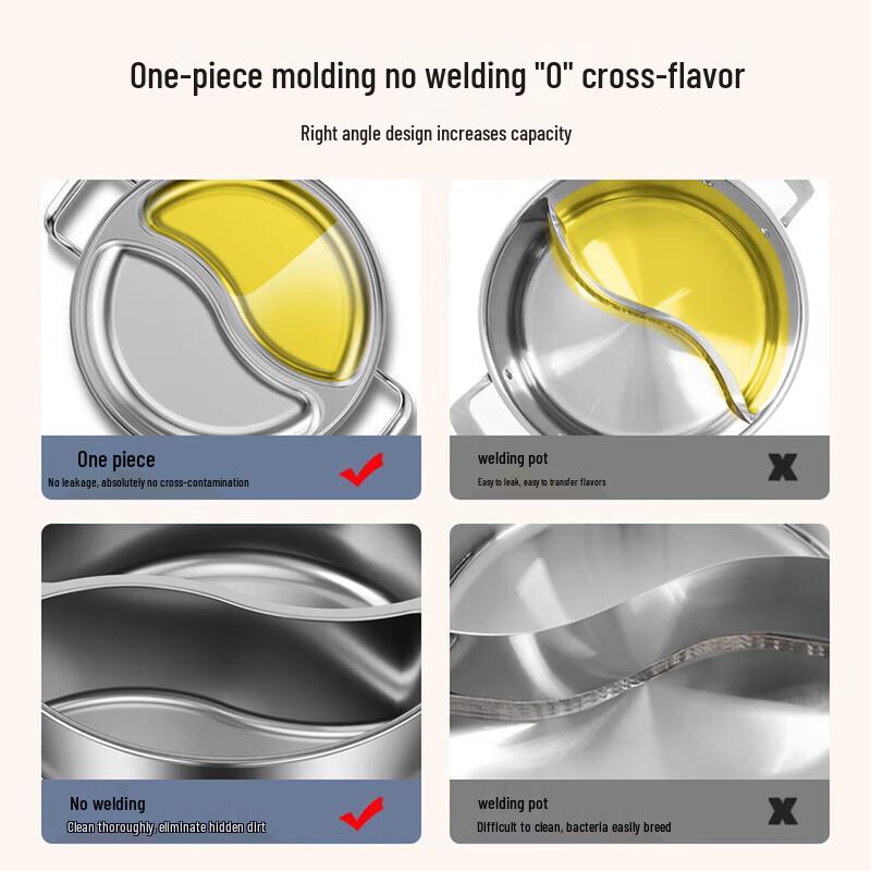 KOBACH Stainless Steel Multi-Function Dual-Flavor Hot Pot