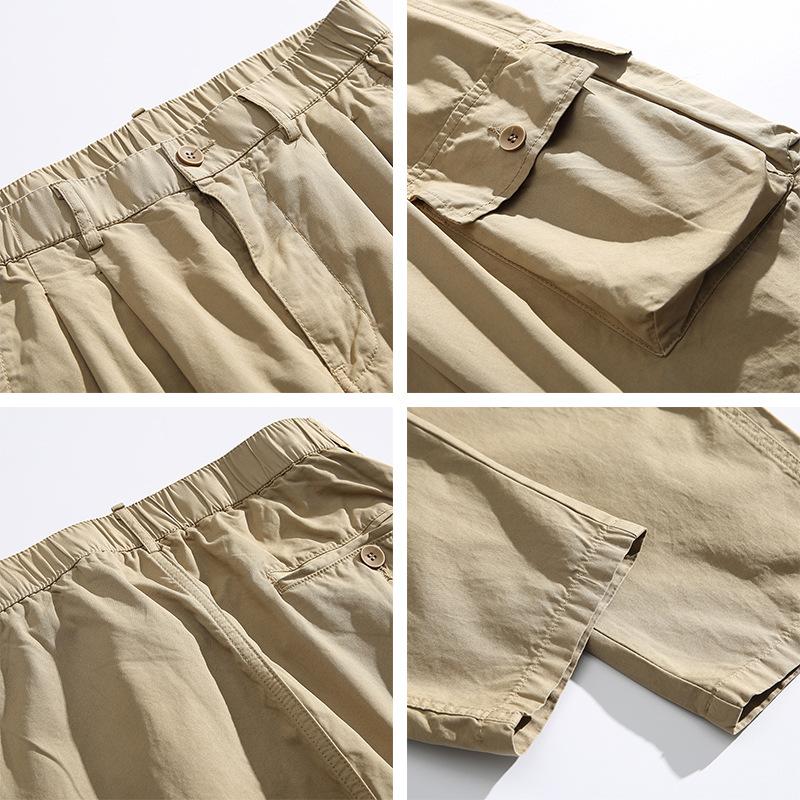 New men's overalls casual pants loose pants trendy brand men's wide-leg multi-pocket trousers simple men's clothing