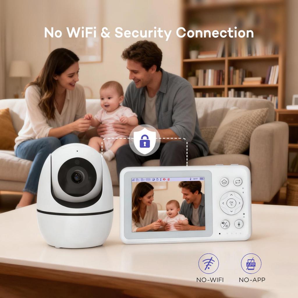 3.2-inch Wireless HD Baby Monitor with Pan-Tilt