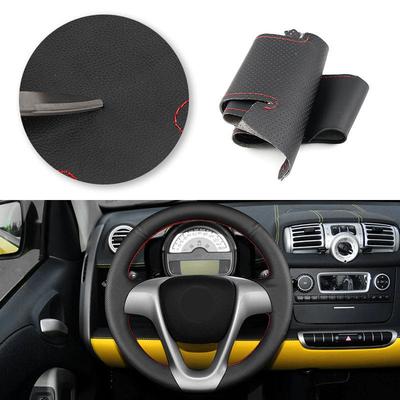 For Smart Fortwo 2009 2010 2011 2012 2013 Smart Forjeremy 2013 Car Microfiber Leather Steering Wheel Cover Interior Accessories