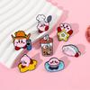 Cute Cartoon Kirby Brooch Creative Alloy Milk Tea Cup Cowboy Kirby Bag Accessory Pin