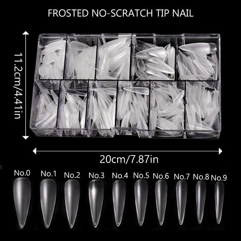 500pc False Nail Extension Tips Artificial Fake Nails Clear Full Cover Nail Tips