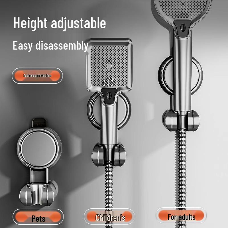 No-Drill Suction Cup Shower Head Holder & Storage Rack