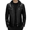 Men's Goat Leather Leather Jacket Men's Hooded Removable Youth Trend Motorcycle Clothing Leather Jacket