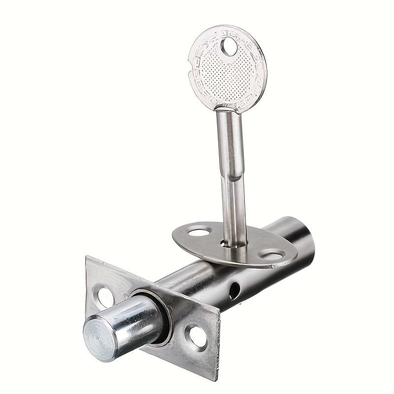 1pc Heavy-Duty Invisible Door Lock with Key - Fireproof Metal Pipe Design, Sturdy Safety Bolt Latch for Office & Manager Doors