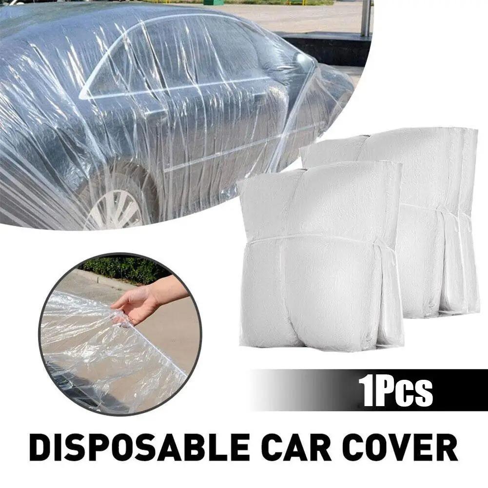 Disposable Transparent Car Clothing Cover Dustproof Rainproof Transparent Paint Dustproof Plastic PE Film Rainproof Car Cover