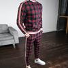 2023 Seturi de trening pentru bărbați, modă 3D în carouri, imprimeu la modă, îmbrăcăminte sport casual, primăvară, toamnă, jachetă + pantaloni, set 2 piese bărbat