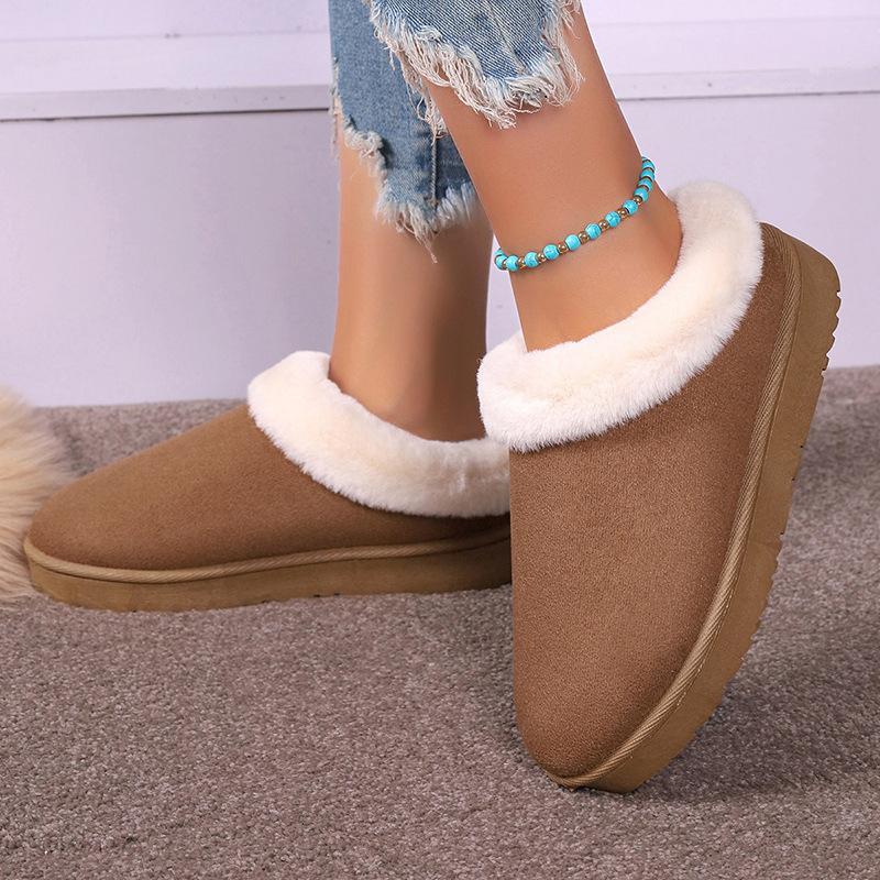 Women's Fuzzy Chunky Slippers, Warm and Cozy Indoor and Outdoor Faux Lined Clog Slippers