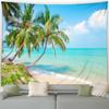 Inselstrand Wandteppich Tropische Kokospalmen Ozean Hawaiianische Naturlandschaft Garten Wandbehang Zuhause Wohnzimmer Schlafzimmer Dekoration