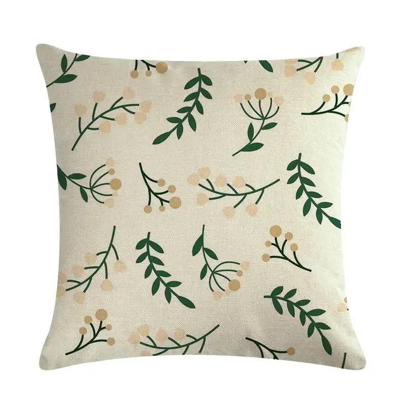 Plant Flowers Bird Linen Pillowcase Furniture Decoration Living Room Bedroom Sofa Car Cushion Pillowcase 45*45Cm