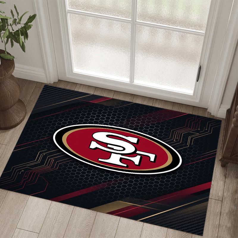 San Francisco 49ers Design Kristall Samt Teppich Gemütlich Nicht?Rutschfester Teppich mit Aufdruck für Schlafzimmer Wohnzimmer Eingang