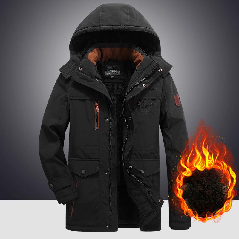 Winter Velvet Thickened Cotton-padded Jacket Medium and Long Cotton-padded Jacket Warm Cotton-padded Jacket Multi-pocket Jacket