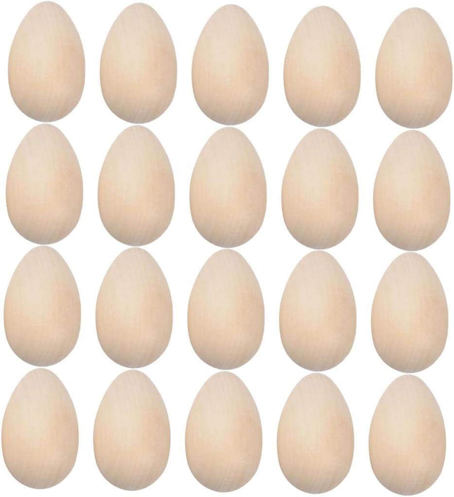DIY Wooden Easter Eggs for Painting Graffiti Art Set Realistic Simulation Egg Craft Kit for Home Party Activity