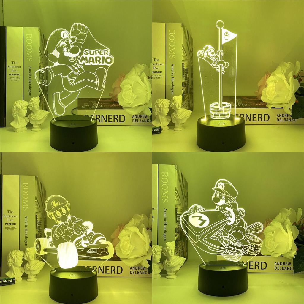 Super Mario Usb Night Light With Color Changing Led For Gaming Room Decor