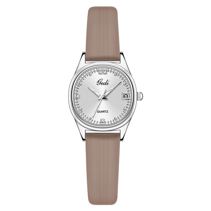Small Student Watch Niche High-End Calendar Watch Women'S Light Luxury High-Value Oval Watch
