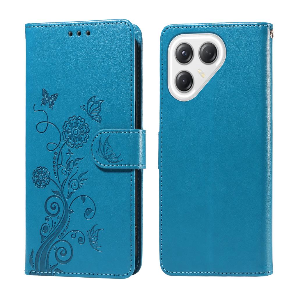 For TECNO Pova 7 Ultra 5G Leather Case Butterfly Floral Imprint Wallet Stand Cover