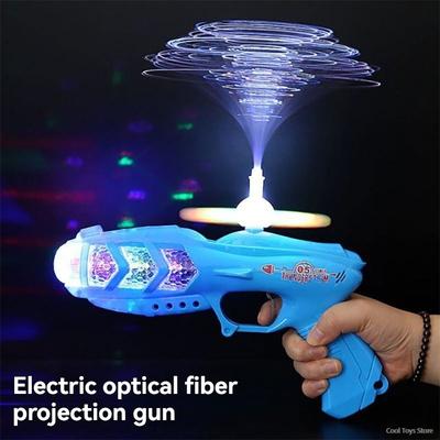 Yeni Çocuk Oyuncakları Elektrikli Müzik Projeksiyon Fiber Silah Gökkuşağı Projeksiyon Ses Işık Silah Tabanca Işıklı Çocuk Erkek Çocuk Doğum Günü için