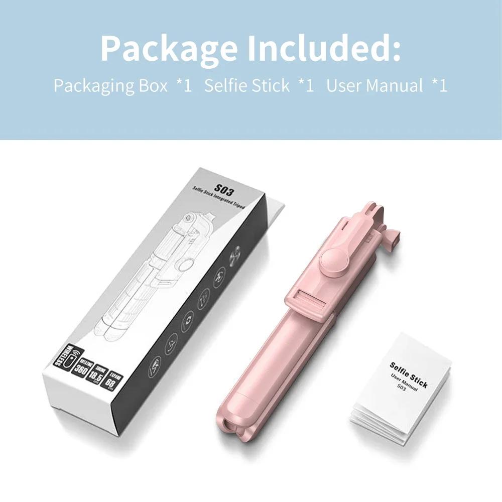 Wireless Selfie Stick Tripod Stand with Detachable Remote for iPhone Mobile Phone Streaming Selfie Stick Phone Tripod Stand