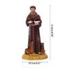 Hand-Painted Saint Francis Statue Catholic Religious Decoration Francis Figurine with Bird Cross Sculpture Collection