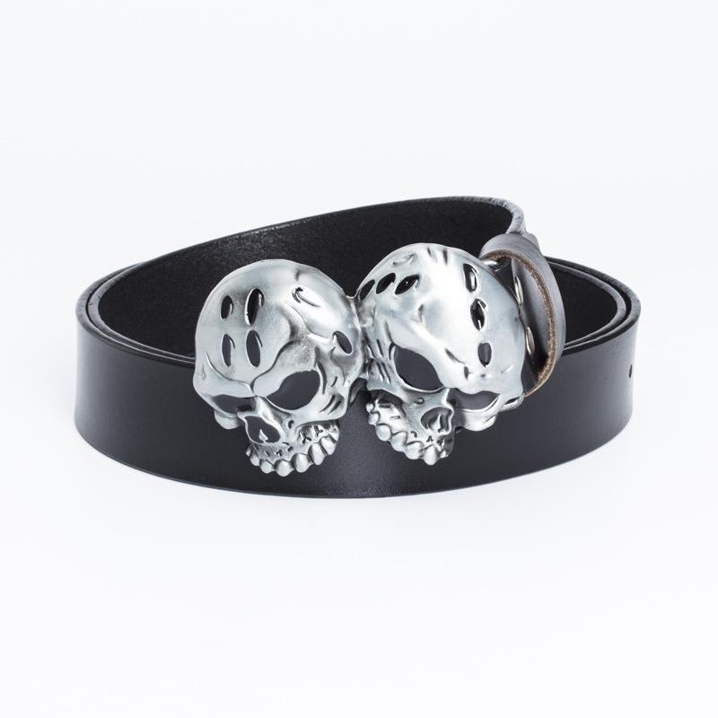 Men s Halloween Skull Punk Cosplay Belt - European & American Trend Restraint Waistband 90 cm