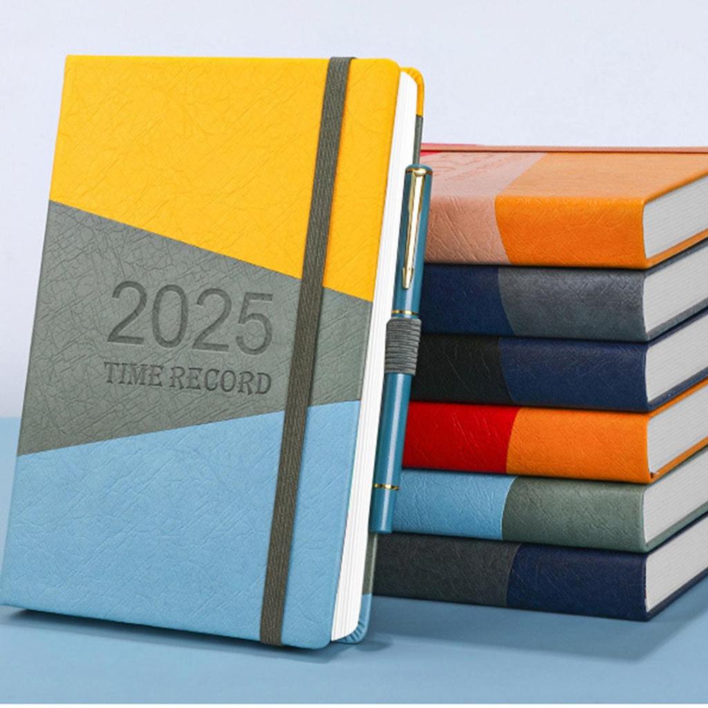 A5 verdickter Business-Notizblock aus Leder, Arbeitsnotizbuch, Besprechungsprotokollbuch, Tagesplaner 2025, Studiennotizen für Studenten, Tagebuch, 150 Blatt